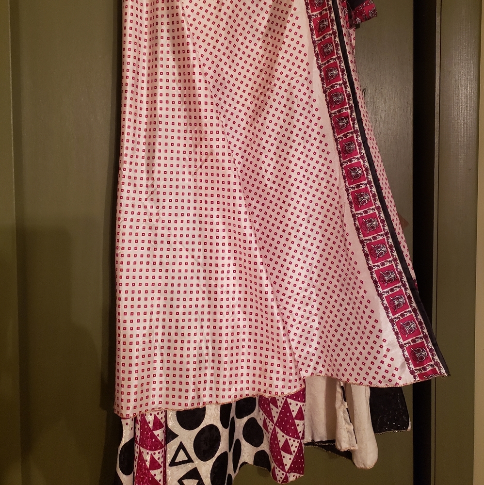 Silk sari wrap skirt